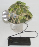 Vietnam War NVA Pith Helmet With Netting/Camo strips/Tunnel Lamp