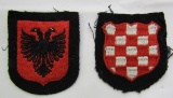 2pcs-WW2 Waffen SS Foreign Volunteer Unit Arm Shields-Albania And Croatia