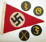 5pcs-WW2 NSDAP Double Sided Pennant-Wehrmacht/Coastal Artillery Specialist Badges
