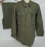 2pcs-Unissued WW2 US M43 Field Jacket With Pants-Large Size