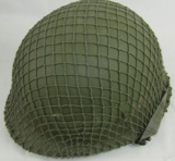 Vietnam War Period US Airborne M1C Helmet With Netting/Chin Strap