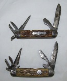 2pcs-WW2 Period USN & USMC Utility Pocket Knives-Bone Handles