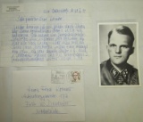 Waffen SS KVK Recipient Sturmbannfuhrer Heinrich Springer Signed Photo-Handwritten Letter