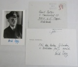 Nazi Kriegsmarine KVK/Oak Leaves/Swords Recipient Uboat Captain Erich Topp Signed Photo/Envelope