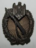 WW2 German Infantry Assault Badge In Bronze With Screw Back-Scarce Maker