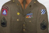 WW2 US Class A Enlisted Tunic-5th Army/3rd Ranger Bn. And 3rd Infantry Division-Sgt. 1st Class