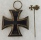 2pcs-WW1 Iron Cross 2nd Class-WW1 Iron Cross/War Merit Stickpin Combo