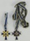 2pcs-Bronze And Gold Mother's Crosses