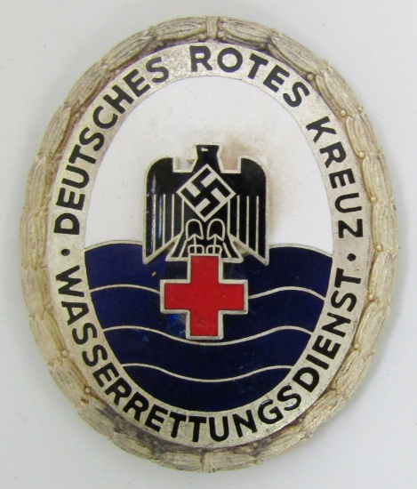 Scarce WW2 German Red Cross (DRK) Water Rescue Service Badge-Numbered