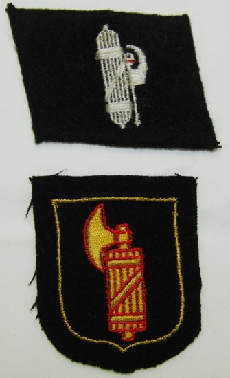 2pcs-Waffen SS Foreign Volunteer "Italian" Grenadier Division Collar tab/Arm Shield