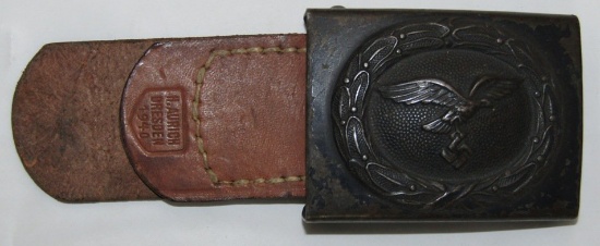 Luftwaffe Combat Buckle With Leather Tab-H. Aurich