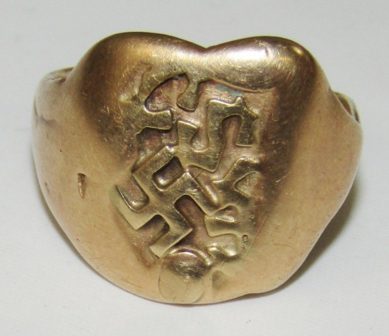 Gold Ring With Swastika-LSSAH..?
