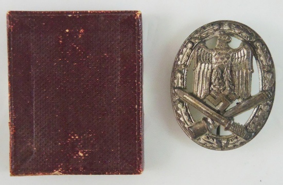 Nazi General Assault Badge In Silver With Issue Box