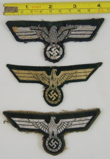 3pcs-Wehrmacht Officer, NCO & EM Breast Eagles