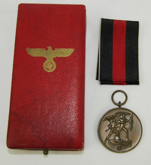 Pre WWII Czech Annex Medal With Issue Case