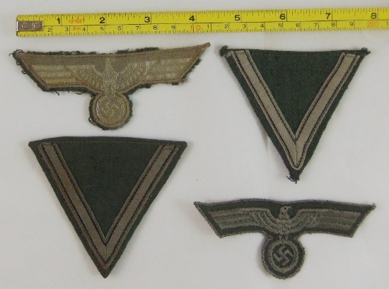 4pcs-WW2 Wehrmacht Breast Eagles For EM/NCO-HBT Rank Stripes