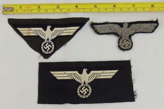 3pcs-Panzer Officer Bullion Breast Eagle-Enlisted Breast Eagles