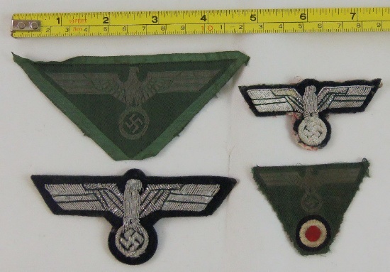 4pcs-Wehrmacht Officers Bullion Insignia-Enlisted Bevo Insignia