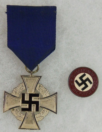 2pcs-25yr Service Medal-Enamel Party Pin
