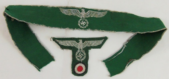 2pcs-WW2 Nazi Customs Officer Cuff Title-Cap Eagle