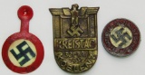 3pcs-NSDAP Party Pin/Rally Badge Etc.