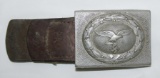Luftwaffe Aluminum Belt Buckle With Leather Tab-LBA Stamped