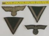 4pcs-WW2 Wehrmacht Breast Eagles For EM/NCO-HBT Rank Stripes