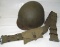 WW2 U.S. M1 Helmet Liner By MSA-Web Belt With Bandage Pouch