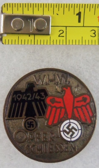 1942/43 WHW Opferschiessen Shooting Contest Award Badge In Silver