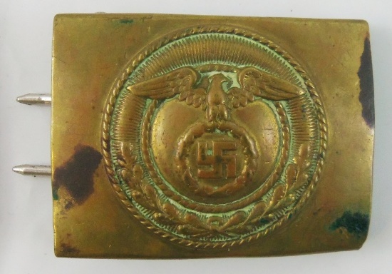 Early SA Belt Buckle For Lower Ranks-Static Swastika