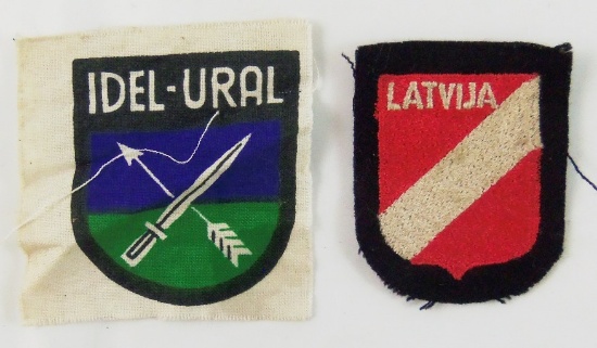 2pcs-WW2 Waffen SS Latvian And Volga Tartar Volunteers Arm Shields.