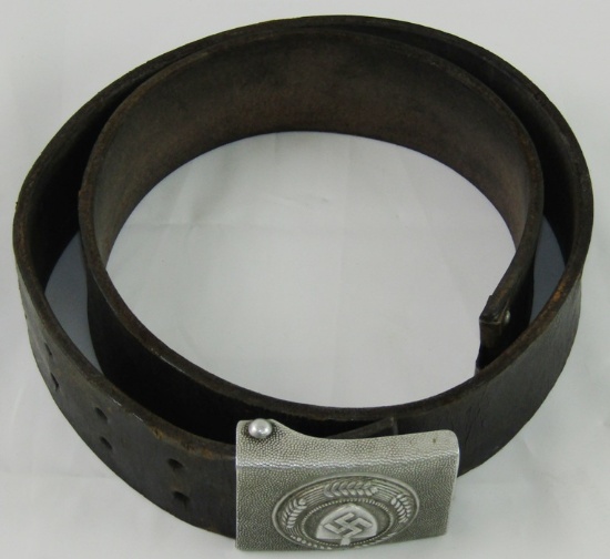 RAD Leather Belt With Pebbled Aluminum Buckle-1938 H. Aurich