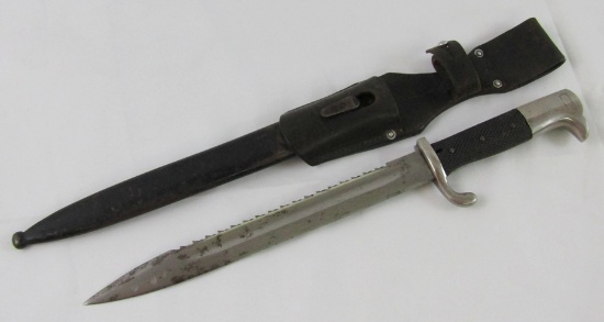 Rare Early WW2 Saw Back Blade K98 Dress Bayonet With Leather Combat Frog