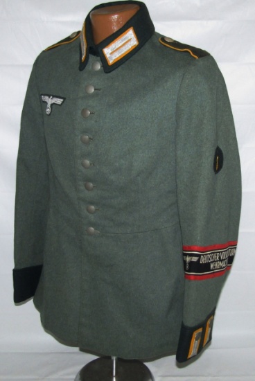 Scarce Later War Nazi Cavalry Waffenrock Converted For Volkssturm Use