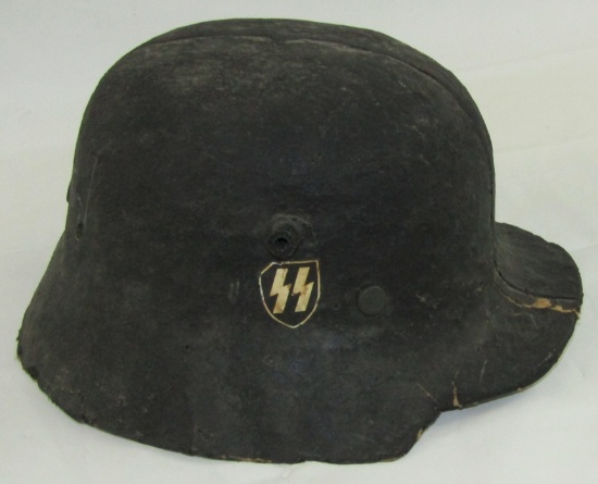 Rare Pre WW2 Child's Paper Mache Double "Decal" Helmet
