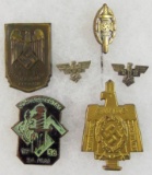 6pcs Misc. WW2 German Pins/Rally Badges/Stickpin
