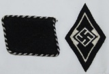 2pcs-Allgemeine SS Collar Tab-SS Hitler Youth Sleeve Diamond