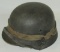 M40 Partial Wehrmacht Decal Helmet With Chin Strap/Bread Bag Strap-Missing Liner Leather