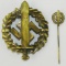 2pcs-Bronze SA Defense Badge By REDO-Bronze Stickpin By Godet