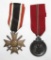 2pcs-War Merit Cross 2nd Class W/Swords-Eastern Front Medal