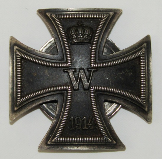 WW1 Iron Cross 1st Class-Vaulted Screw Back-.800 Marked