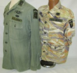 2pcs-Vietnam War U.S. 82nd & 101st Airborne Sateen/Tiger Stripe Shirts (U-38/U-117)