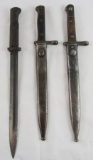 3pcs-WW2 Period Mauser Bayonets-Czech Etc.