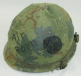 Vietnam War Period U.S.  M1 Helmet With Liner/Personlized Camo Cover