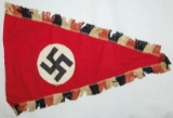 Early NSDAP Pennant-Double Sided-Wool Fringe