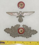 3pcs-WW2 Political Leader Cap Insignia-WW1 Veteran's Metal Breast Eagle