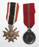 2pcs-War Merit Cross 2nd Class W/Swords-Eastern Front Medal