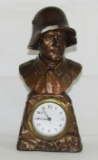 Unique-WW2 German Soldier Bust/Desk Clock-Unit Marked-Works!