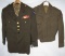 2pcs-Post War Army Air Force Ike Jacket-Early USAF 4 Pocket Tunic W/Early USAF Gold Buttons