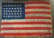 Original 38 Star U.S. Flag From G.A.R. Post-All Hand Stitched-Rare Star Configuration
